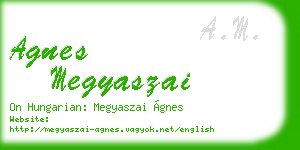 agnes megyaszai business card
